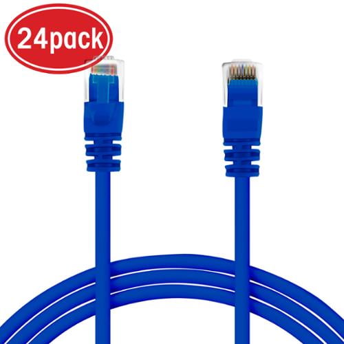 Red Snagless RJ45 Computer LAN Network Cord Cat 6 Ethernet Cable Cat6 Snagless Patch 1 Foot Compatible with 24 48 Port Switch POE Rackmount 24port Gigabit GearIT 24-Pack