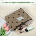 thumbnail image 2 of Unique Bargains Corduroy Makeup Bags Corduroy Polka Dot Cosmetic Bag Makeup Bag Brown, 2 of 7