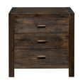 thumbnail image 5 of Hassch Vintage Wood Storage Nightstand with 3 Drawers and Hidden Charging Station on Top Drawer, Dark Brown, 24"L x 17"W x 23.6"H, 5 of 8