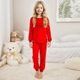 thumbnail image 2 of Byoo Big Girl Outfit Set Knitted Ribbed Solid Full Sleeve Shirt Pants 2 Piece Homewear Comfy Cozy Nightwear, 2 of 4