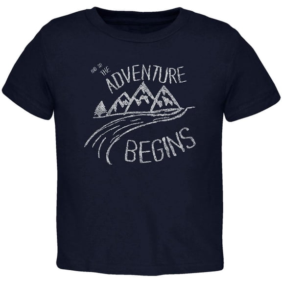 Camping So The Adventure Begins Toddler T Shirt Navy 2T