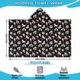 thumbnail image 2 of Black Cartoon Unicorn Dessert Rainbow Pattern Hooded Bath Towel，60"x35" for Ages 3 To 12 Kids, Quick Dry Lightweight Soft Microfiber Hood Beach Towel Cover Up for Kids, 2 of 7