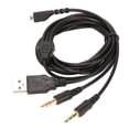 thumbnail image 1 of Replacement Headphone Cable, Stretch Resistant Stable Signal Black OFC Core 3 In 1 Plugs Headset Sound Cord  For Gaming Headset For Cell Phones, 1 of 8