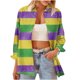 thumbnail image 5 of Camisetas de Manga Larga V Cuello para las Mujeres Navidad Impresión Botón Delantero Blusa Casual, Mujer V Cuello Manga Larga Tops Vacaciones, 5 of 9