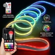 Monster 16.4ft Neon LED Strip Lights, Multicolor Flow LED Lights for Indoor & Outdoor Decor, Mounting Clips Included