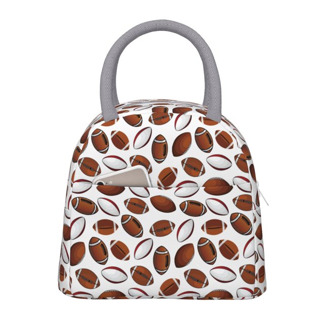 Fotbe Football Bolsa de Almuerzo con Estampado, Lonchera Aislada, Contenedor de Comida Reutilizable Tipo Cooler a Prueba de Fugas