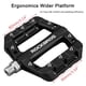 thumbnail image 3 of Pedales para bicicleta de montaña ROCKBROS, ligeros, de fibra de nailon, color negro, 3 of 9