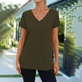 thumbnail image 2 of SnZhen Ladies' Casual Tees Solid Color Short Sleeved V-Neck Top/shirt, 2 of 6