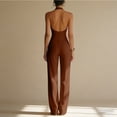 thumbnail image 3 of Women's Zipper Slim Fit Jumpsuit Sleeveless Halter Jumpsuit Formal Wear Casual Spring Clothing, 3 of 3