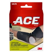 ACE Brand Compression Elbow Brace, Small/Medium, Black, 1/Pack