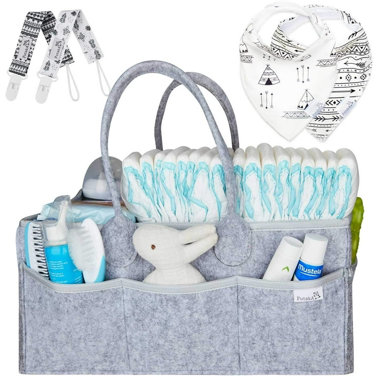 PeraBella 2-in-1 Baby Diaper Caddy Organizer, Portable Diaper Storage  Basket -Dusty Pink