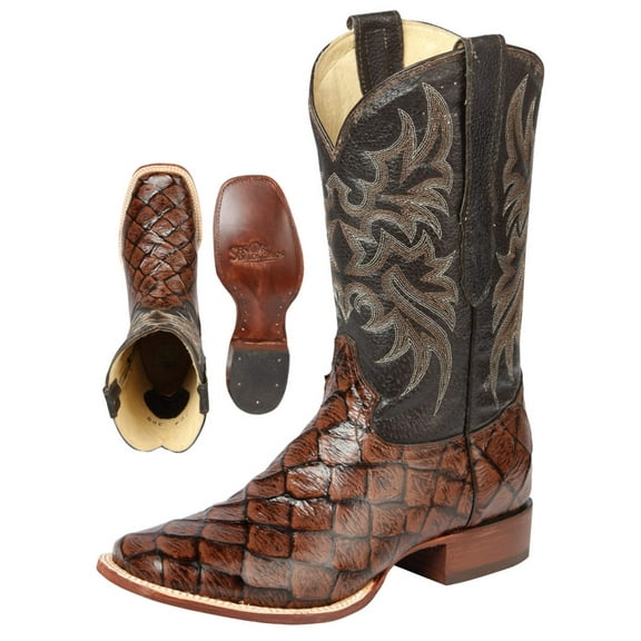El Señor de los Cielos Men’s Rodeo Boot - Monster Fish Imitation Leather - Brown 44931