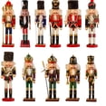 thumbnail image 4 of Artesanía de madera tradicional hecha a mano decoración de cascanueces figura rey cascanueces Navidad, 4 of 4