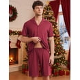 thumbnail image 3 of EKOUAER Mens Pajamas Set Short Sleeve Sleepwear Button Down Soft Loungewear 2 Piece Pj Shorts Sets with Pockets, 3 of 6