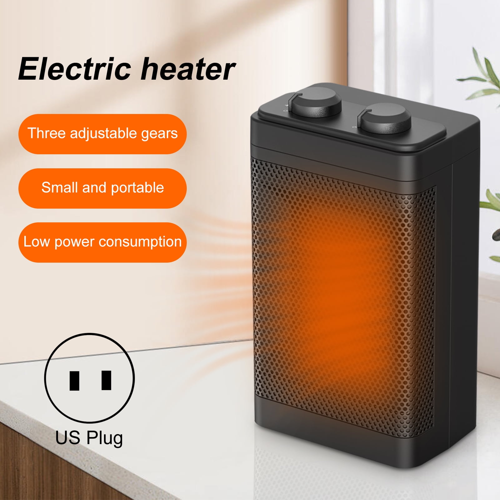 Mini Heater Fast Heating Low-Power Consumption Temperature Adjustable Low  Noise High Power Keep Warn ABS PTC-ceramic Heating 1200W Electric Room  Heater for Home | Walmart Canada