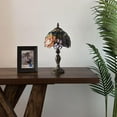 thumbnail image 6 of Tiffany Mini Table Lamp Red Orange Blue Stained Glass Rose Flowers Pull Chain Switch LED Bulb Included for Living Room Bedroom Bedside 8" D*8" W*15" H, 6 of 10