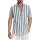 thumbnail image 1 of Mens Manga Corta Botón Abajo Camisas de Impresión Cuello Turndown Botón de Manga Corta Camisa 95% Poliéster 5% Spandex, Blusa Casual, 1 of 5