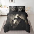 thumbnail image 2 of Homewish Skeleton Print 7pcs Bedding Comforter Set,Gothic Theme Queen Bedding Sets,Black Gray Queen Sheet Sets For Girls Kids,Super Cozy Room Decor Reversible, 2 of 8
