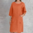 thumbnail image 2 of QIPOPIQ Robes pour Femmes Robe Fluide à Volants Manches Courtes Robe Décontractée Tendance Printemps Été Robe Col Rond Hauteur Genou Offres 2023, 2 of 6