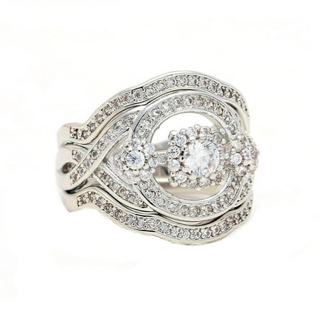 Gorgeous Wedding Rings - London Gorgeous 3 Ring Wedding Set - Ginger Lyne Collection