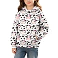 thumbnail image 2 of ZACPNCV Kids Cow Print Hoodie Long Sleeve Pullover Hooded Sweatshirt with Kangaroo Pocket Loose Casual Daily School Outfit for Boys Girls 7-8 Years, 2 of 7
