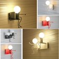 thumbnail image 5 of Lámpara de pared creativa de hierro retro, lámpara de pared vintage, lámpara individual moderna de metal para bar, dormitorio, cocina, restaurante, cafetería, pasillo E27 (negro) Kuyhfg Bienvenido a Kuyhfg, 5 of 5