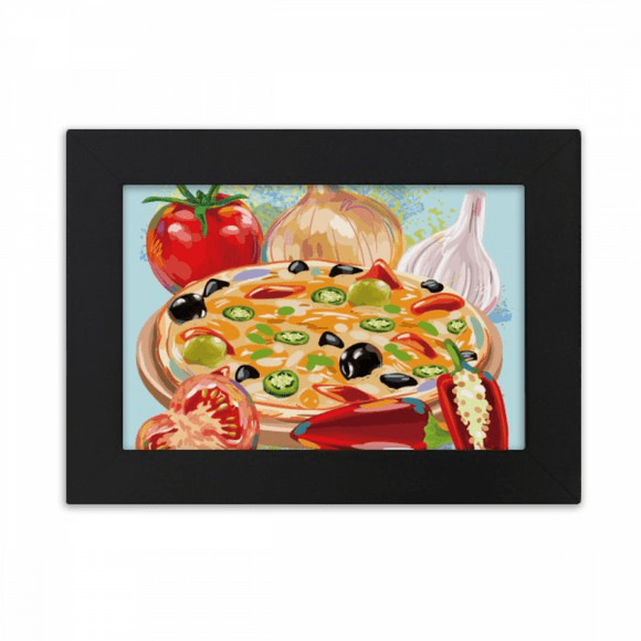 Pizza Italy Tomato Foods Garlic Desktop Photo Frame Ornaments Picture Art Painting