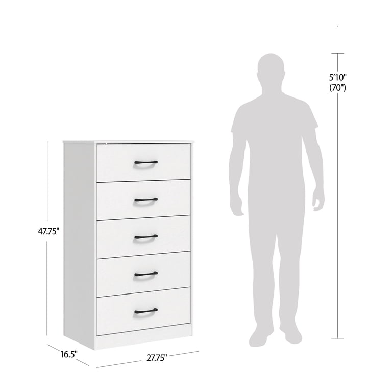 Mainstays Ardent 5 Drawer Dresser, White