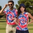 thumbnail image 2 of Aplkyhs Patriotic Tie Dye Matching Golf Shirts for Couple Funny Men Women Matching Couple Golf Shirts 4-Way Stretch Athletic Sleeveless Shirts Breathable Fabric Washable, 2 of 6
