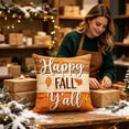 thumbnail image 6 of InsCrazy Autumn Pumpkin Throw Pillow Covers 18x18 Maple Leaves Couch Pillow Cases Thanksgiving Cushion Covers for Home Outdoor Sofa Decor (1Pcs), 6 of 6