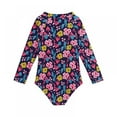 thumbnail image 2 of Little Girl Rashguard Swimsuit,Long Sleeves One-Piece Swimsuits ,Sizes 2-8Y, 2 of 4