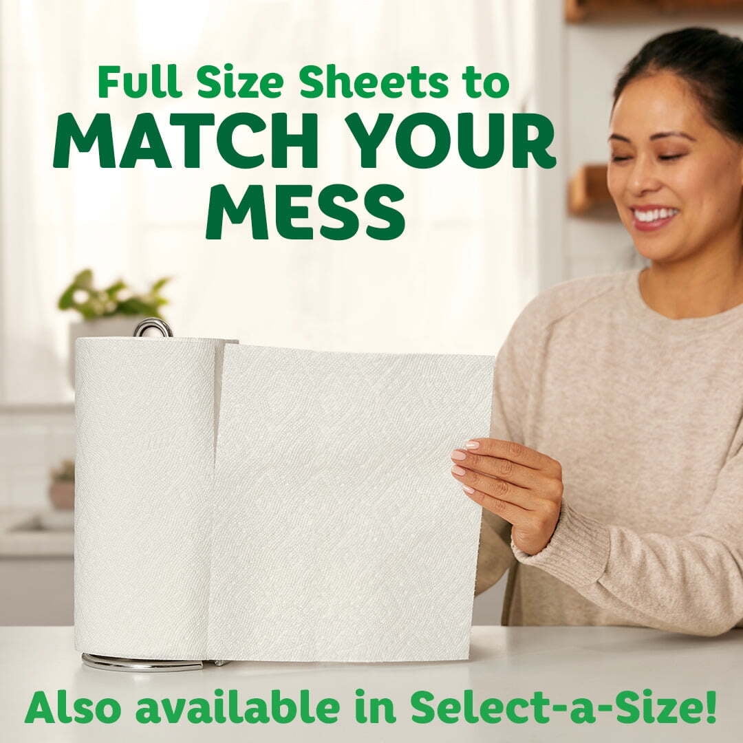 Bounty Full Sheet Paper Towels, 6 Double Rolls, White