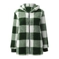 thumbnail image 4 of Women's Plaid Hooded Jacket Soft Comfortable Long Sleeve Zipper Front Loose Fit Outerwear With Pockets For Casual Wear, 4 of 4