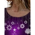 thumbnail image 3 of JustVH Women Christmas Snowman Print Tops Crew Neck Tunic T-Shirt, 3 of 4