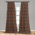 thumbnail image 5 of Ambesonne Arrow Curtains, Ethnic Feather Sticks Pattern, Pair of 28"x84", Multicolor, 5 of 5