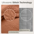 thumbnail image 2 of IR Imperial Rooms 2Pc-Embossed Bedspread Microfiber Floral Vintage Quilt Set Lightweight Twin Rust, 2 of 9