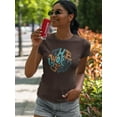 thumbnail image 2 of The World Is Yours Groovy Style T-Shirt Women -Image by Shutterstock, Female 4X-Large, 2 of 4