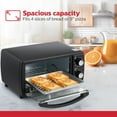 thumbnail image 2 of Holstein Housewares 4 Slice Countertop Toaster Oven with 60 Minute Timer Includes Pan and Wire Rack, Bake, Broil, Toast, Black, 2 of 8