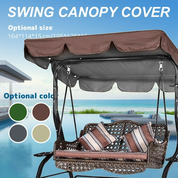 HOTBEST Replacement Canopy for Swing Seat Garden Hammock 2 & 3 Seater Sizes Spare Cover