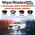 thumbnail image 2 of 2020 Mazda CX-9 Beam Wiper Blades Wipers w/2yr Warranty (Set of 3) w/Rear Wiper (WiperBladesUSA), 2 of 5