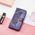 thumbnail image 4 of Allytech iPhone 15 Pro Max Flip Wallet Case, Luxury PU Leather [Butterfly & Flower Embossed] Magnetic Clasp Stand Case Built-in Card Slots & Cash Pocket, Shockproof Wrist Strap Case, Purple, 4 of 6