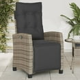 thumbnail image 1 of vidaXL Chaise de Jardin Inclinable avec Repose-Pieds en Rotin Gris, 1 of 5