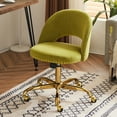 thumbnail image 5 of Ktaxon Office Desk Chair Adjustable Flannel Computer Task Chair Small Rolling Vanity Stool with Wheels for Study Make-up Dressing Room Yellow Green, 5 of 8