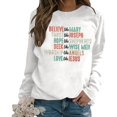 thumbnail image 4 of Christmas Print Fashion Casual Solid Color Loose Lady Long Sleeve Letter Print Round Neck Hoodie Polyester Breathable Skin-friendly Suitable for Casual Daily Going out Holiday Party Club Wear, 4 of 5