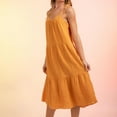thumbnail image 5 of SMihono Summer Sling Pajama Long Dress for Women Open Back Ruffle Trendy Tiered Layer Loose Casual Sleeveless Prom Dress Trendy Slip Solid House Dress Strap Off Shoulder Babydoll Yellow 6, 5 of 8