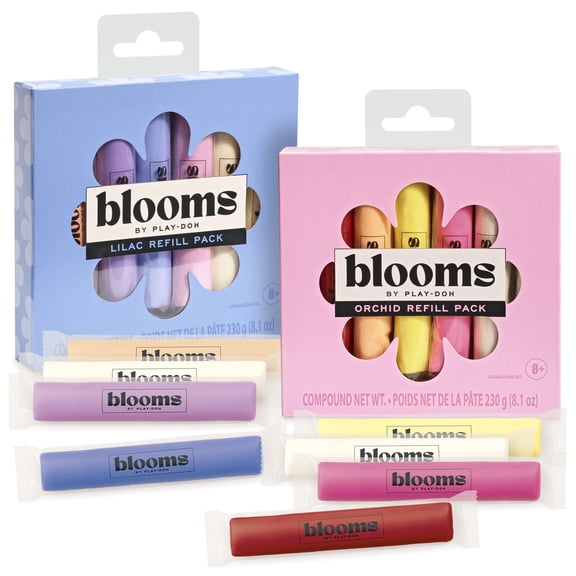 Blooms by Play-Doh Lilac & Orchid 12-Pack Refill Bundle for Flower Bouquet Kits