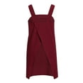 thumbnail image 4 of Shiusina summer dresses for women 2022 Women Cotton Linen Pinafore Square Cross Apron Garden Work Pinafore Dress Red L, 4 of 8
