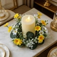 thumbnail image 4 of RBCKVXZ 12" Christmas Candle Rings Wreaths Berries & Pinecone Candle Rings Artificial Norfolk Pine Candle Holder for Winter Home Kitchen Table Centerpiece, 4 of 6