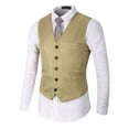 thumbnail image 3 of Bcfgryg Mens Four Seasons V Neck Vest Suit Vest Large Size Groom Man Wedding Party Vest Work Clothes Vest Men's Winter Coat Yellow S, 3 of 3