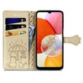 thumbnail image 3 of Wallet Case for Samsung Galaxy A25 5G, Lovely Cute Cat Embossed Pattern Cartoon PU Leather Flip Folio Cover with Card Slots Cash Holder Kickstand Magnetic Secure Clasp Shockproof Case, Gold, 3 of 10